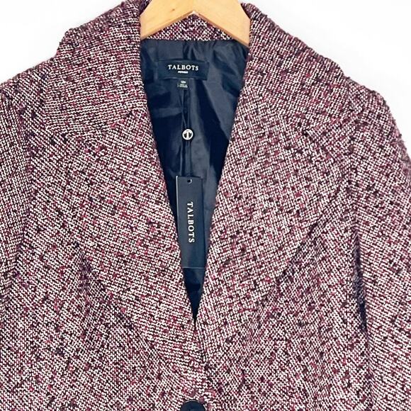 Talbots Red Brown Black Tweed Blazer Jacket NWT - Picture 2 of 15